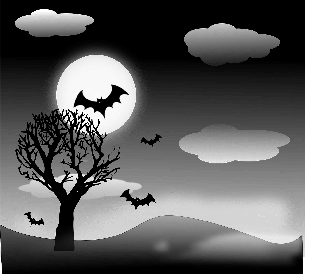 bat vampire tree moon